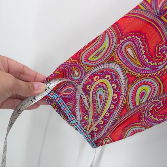 Antonio Melani Beaded Peasant Top Paisley Print Tassels Boho Cinch Waist NWT - Picture 14 of 14